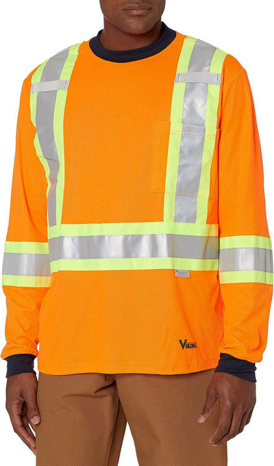 High visibility - Men's long-sleeved safety shirt - Viking